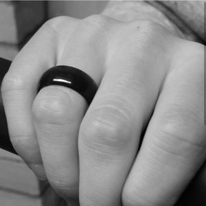 NEW Men’s GLOSSY BLACK Silicone Wedding Ring Sz 10